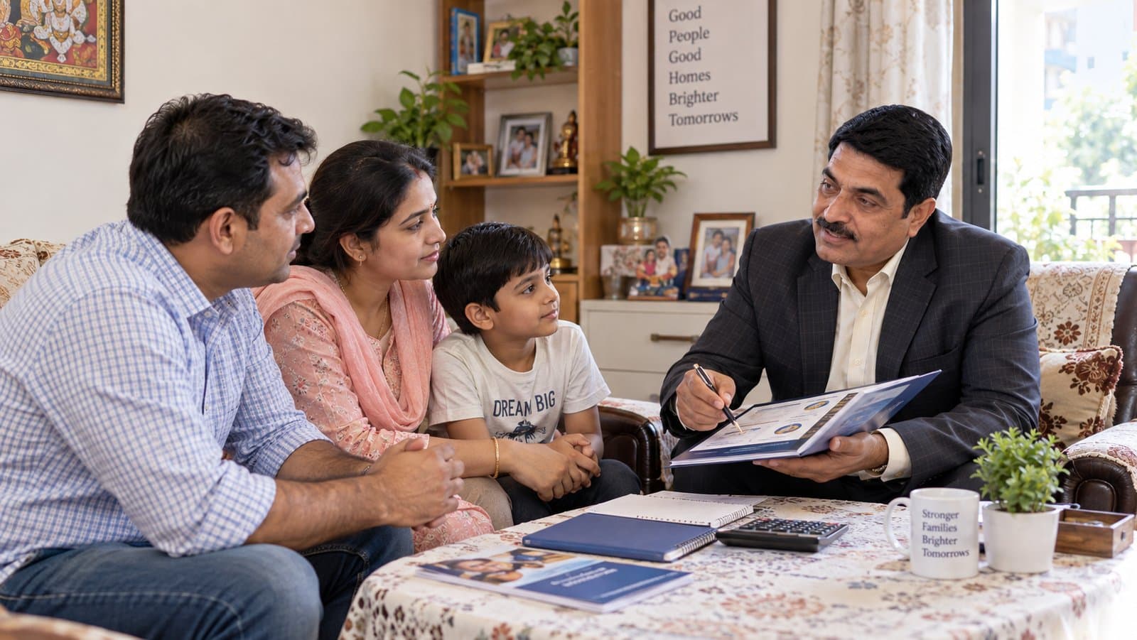 Atul Rana providing an insurance consultation at a client's home